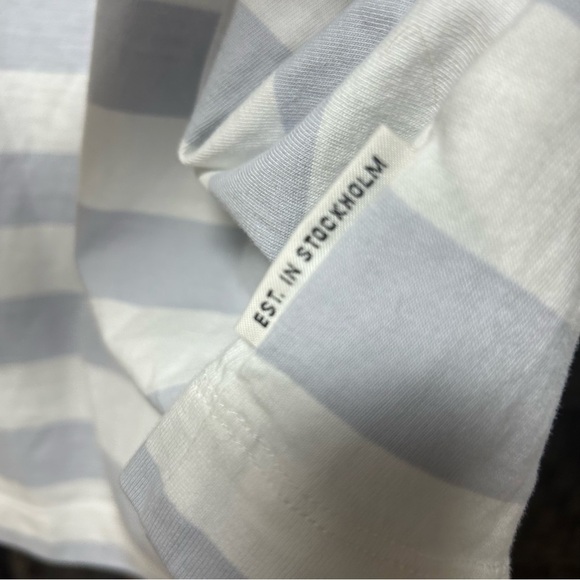 Marc O’ Polo striped cotton t-shirt size large women’s boxy blue and white - Picture 5 of 8